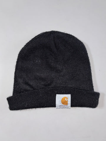 Vintage Carhartt Black Cuffed Knit Beanie (H:10.5 inches/W:19 inches )