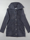 Oakley Gretchen Bleiler Signature Series Women's Grey Hooded Knit Cardigan Coat (M)