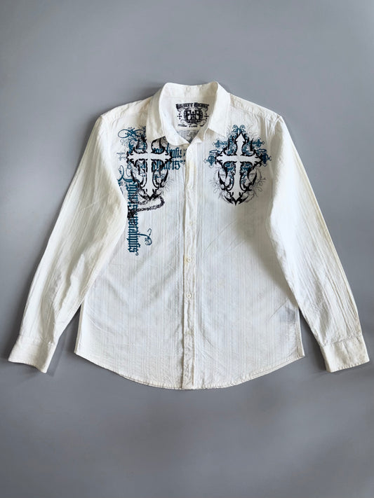 Eighty Eight | Gothic Cross Print Shirt (XL)