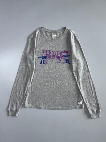 Roots 1973 Graphic Long Sleeve T-Shirt – Grey (S)