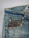 Osaka Big Train Japanese Wave Embroidery Distressed Denim (W:34 |L:41)
