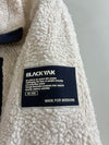 Black Yak Cream Sherpa Fleece Zip Jacket with Navy Trim (L)