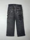 Vintage Dickies Faded Black Double Knee Carpenter Pants (W:30) (L:36)