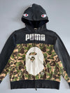 A Bathing Ape x Puma Shark Full-Zip Hoodie ABC Camo & Ape Head Black Rare Collab Piece (XL)
