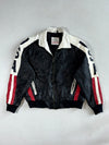 Vintage 90s Michael Hoban Wheremi USA Leather Jacket – Red, White & Black Panels (XL)