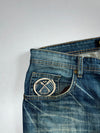 Oni Rrai Embroidered Demon Graphic Denim Jeans (W:36|L:43)