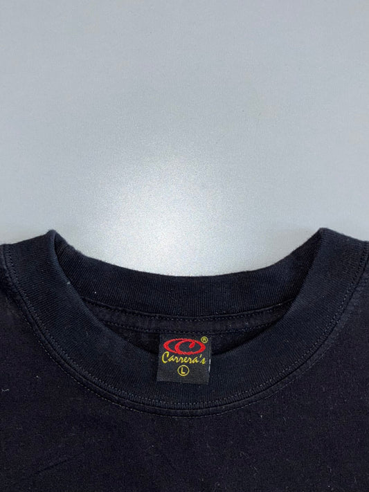 Vintage “Free Spirit” Native Wolf & Eagle Back Graphic Tee | Black (L)