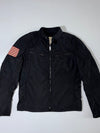 Vintage Ralph Lauren Denim & Supply Military Moto Jacket Black USA Flag Full Zip (M)