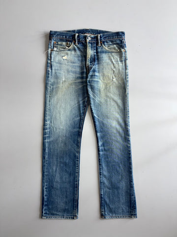 Levi’s Distressed Bleach-Splash Jeans (W:34) (L:40.5)