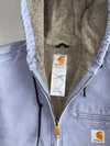 Vintage Carhartt Washed Blue Sherpa Lined Hooded Active Jacket (Fur Inside)(M)