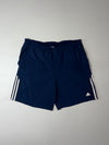 Adidas Vintage 2000s Navy 3-Stripes Woven Shorts (W:36)(L:19)