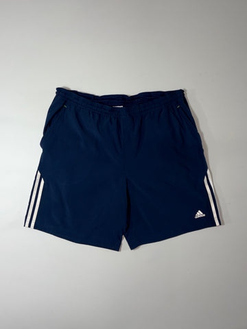 Adidas Vintage 2000s Navy 3-Stripes Woven Shorts (W:36)(L:19)