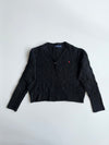 Polo Ralph Lauren Black Cable Knit Cropped Cardigan woman’s (XL)