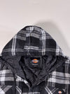 Dickies Black & Grey Hooded Flannel Shirt Jacket – Quilted Lining (XL)