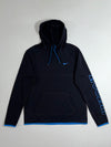 Nike Dri-Fit "Just Do It" Sleeve Print Pullover Hoodie – Black/Blue (M)
