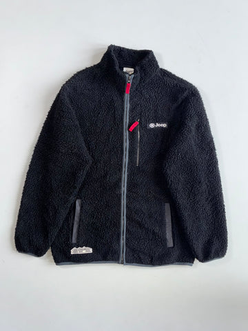 Jeep | Vintage Black Sherpa Fleece Zip Jacket (M)