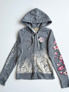 Ed Hardy Floral Snake Graphic Full-Zip Hoodie W/ Rhinestones women’s (XXS)