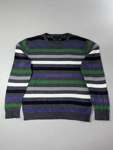Tommy Hilfiger Cotton Cashmere Striped Sweater – Grey Multi Stripe (XL)