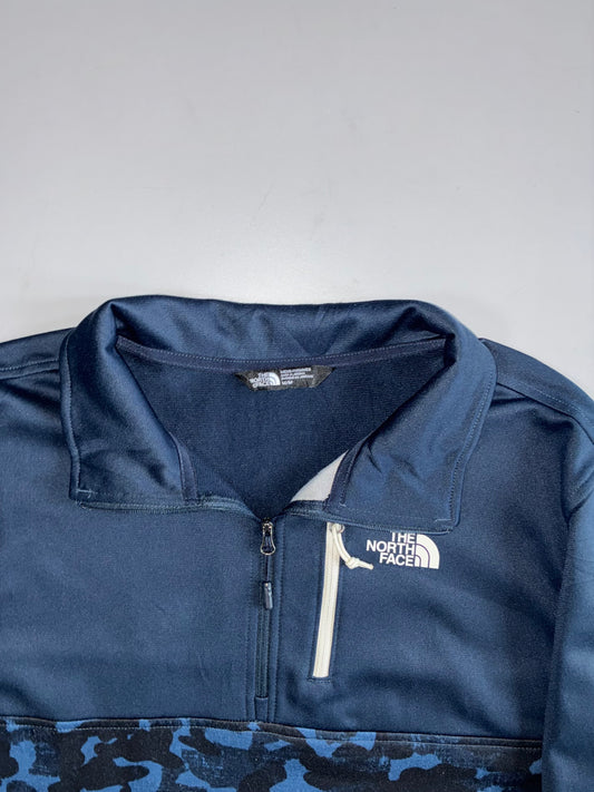 The North Face | 1/4 Zip Camo Fleece | Navy/Blue Camo (M)