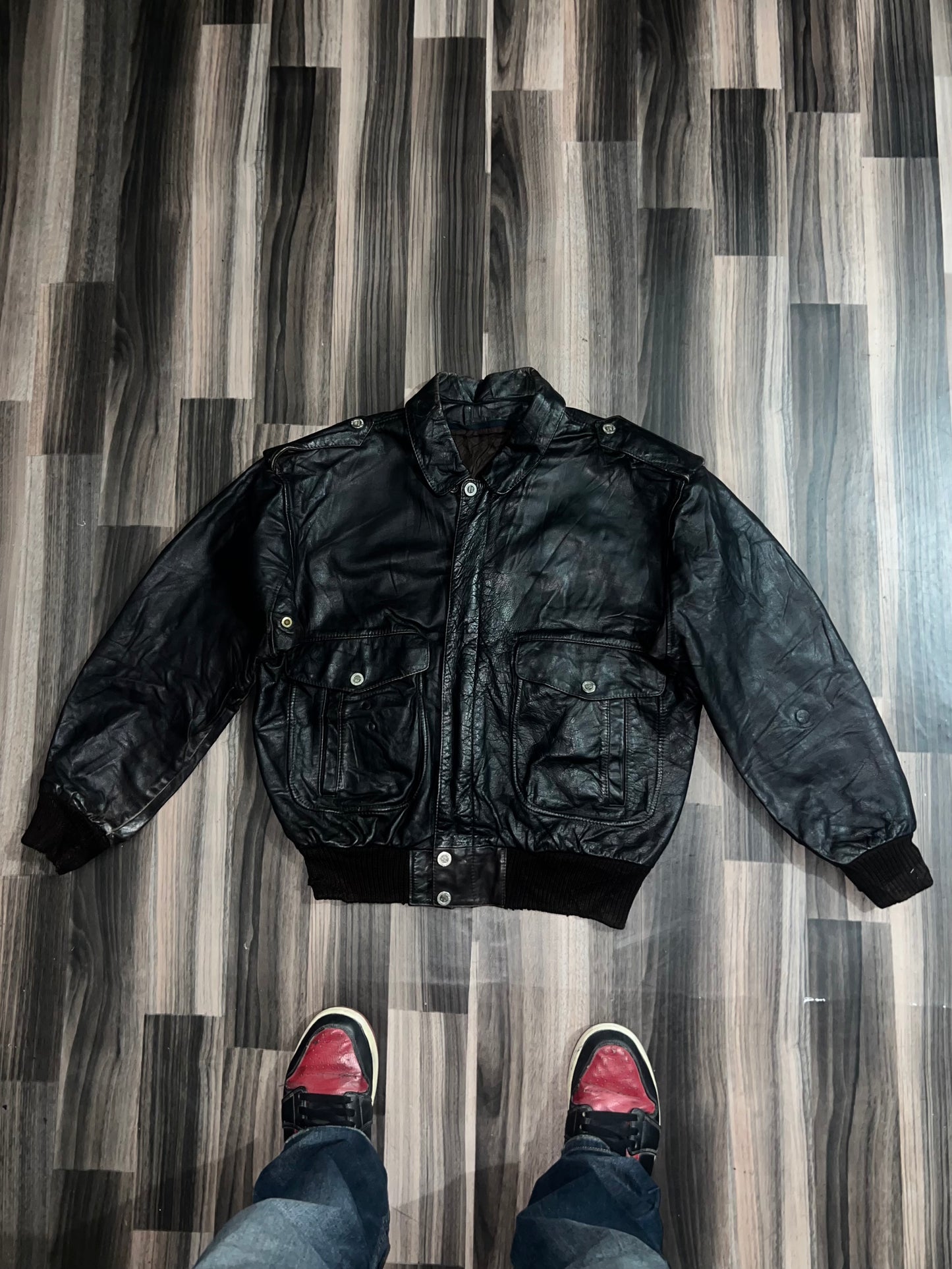 ZAIRFORCE AVIATION* Original Leather Jacket (RARE) M/L
