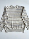 Lacoste Beige Pinstripe Knit Crewneck Sweater (S)