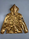 Jizo-Devil Japanese Streetwear Metallic Gold Hooded Jacket Rare Graphic Print Zip-Up (M)