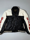 B.O.S Black & White USA Leather Racing Jacket (2XL)