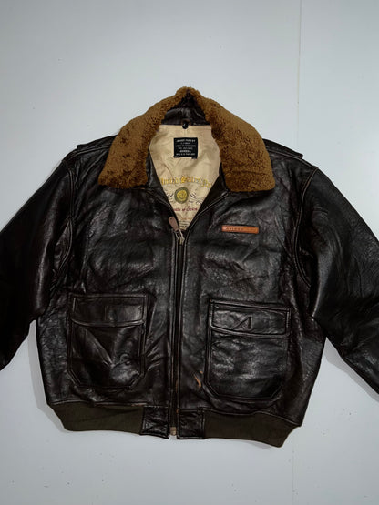 Z                     Rare Vintage Avirex G-1 U.S. Navy Leather Flight Original leather Jacket (2XL/3XL)