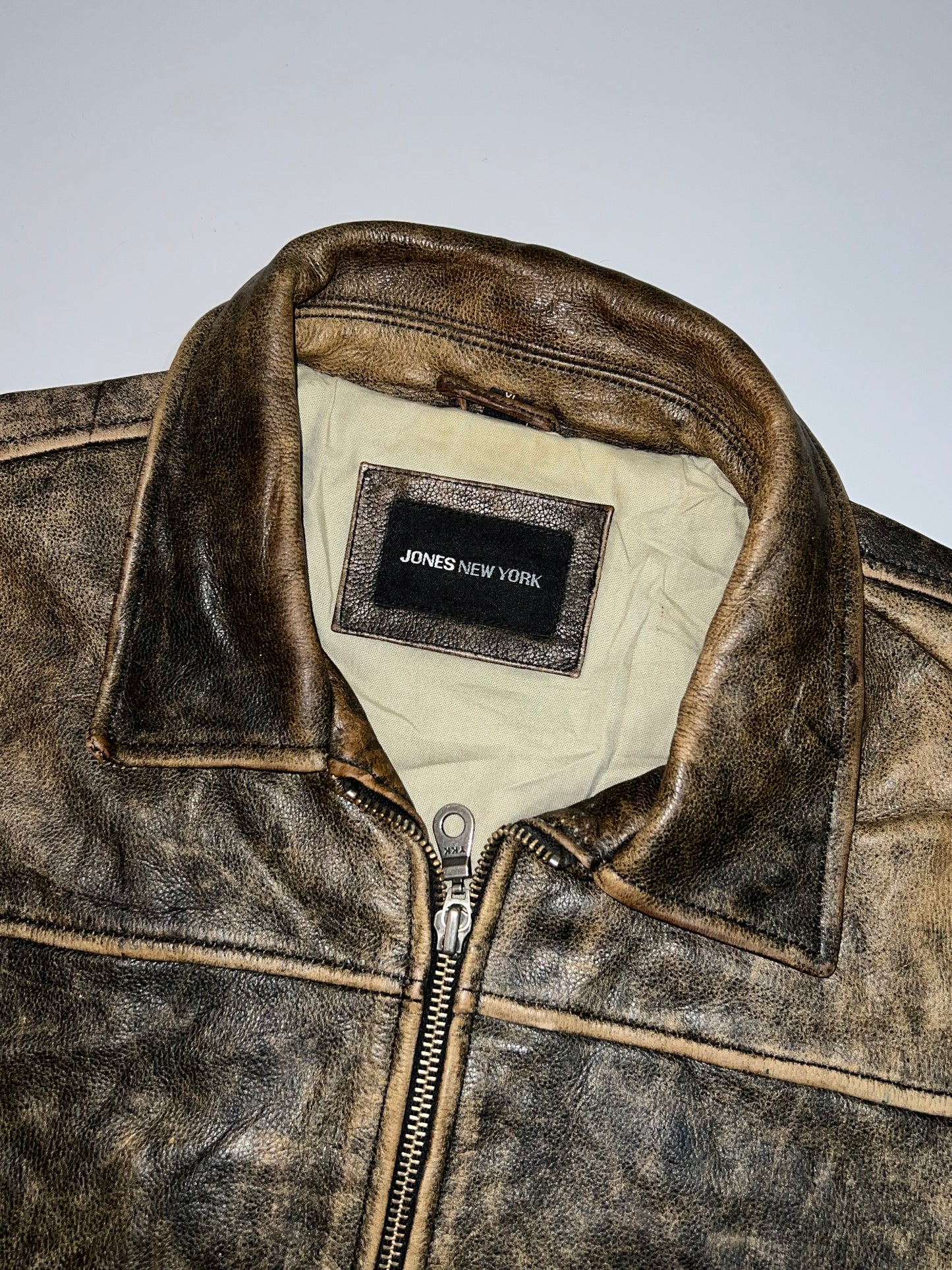 ZSuper Premium Vintage Original Jones New york Leather Jacket (RARE) (XL/2XL)
