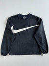 Nike Big Swoosh Black Fleece Crewneck Sweatshirt(Xl)