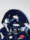 Nike Camo Sherpa Fleece Panelled Hooded Jacket – Navy Blue (XS)