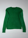Polo Ralph Lauren Green Cable Knit Cotton Sweater | Crew Neck (M)