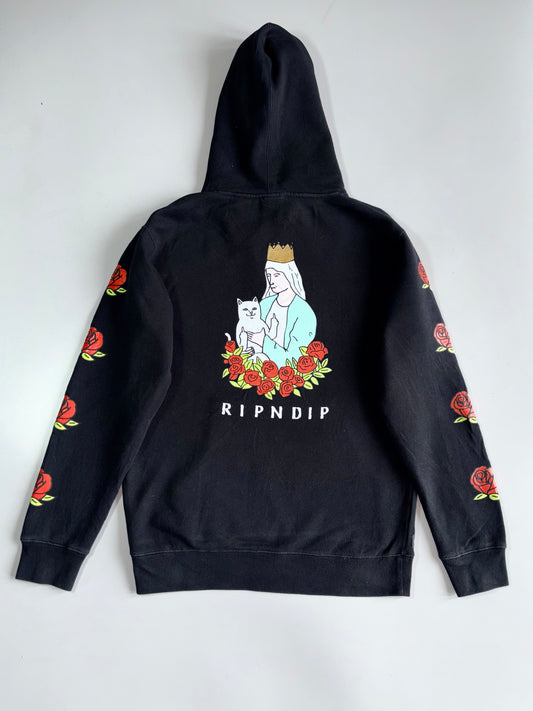 RIPNDIP “Our Lady Nermal” Rose Print Zip Up Jacket (M)