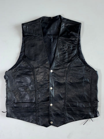 Super Premium Original Bomber Leather Vest (XL)