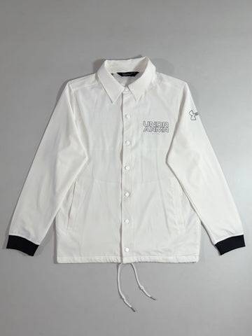 Under Armour "UNDR ARMR" Coach Jacket – White/Black (M)