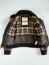 Vintage Abercrombie & Fitch Rollins Distressed Leather Bomber Jacket (S/M)