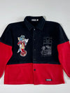 Vintage 1998 Cartoon Network Tom & Friends Embroidered Button-Up Knit Shirt – Black & Red (S/M)