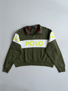 Polo Ralph Lauren Olive Quarter Zip Spellout Sweatshirt (XL)