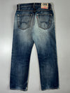 Edwin Japan Distressed Blue Denim Jeans (W:32|L:40)