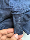 Tommy Hilfiger Waffle Knit Quarter-Zip Sweater – Navy (S)