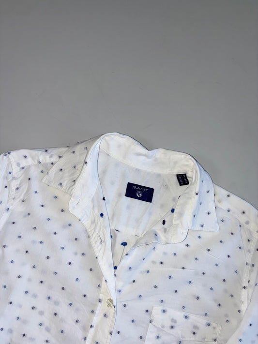 Gant White Fil Coupé Dotted Shirt(S)