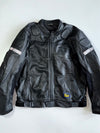 Difi Reflective Stripe Armored Leather Moto Jacket (2XL)