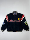 Vintage NHL Chicago Blackhawks JH Design Varsity Bomber Jacket (Xl/2Xl)