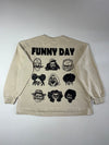 Funny Day” Graphic Long Sleeve Tee  Beige (XL)