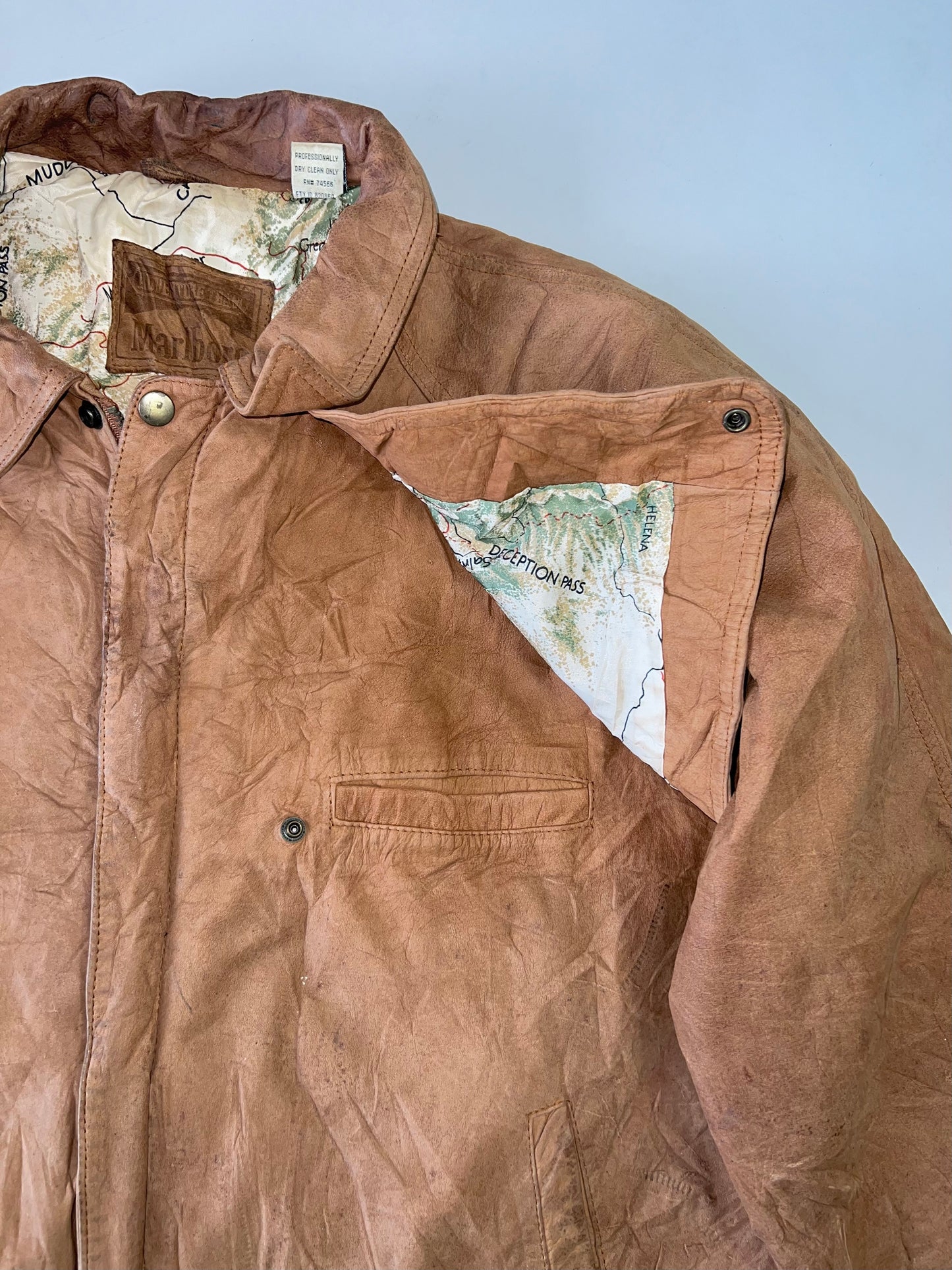 !                                                                                                                                                                                                                     Marlboro Original Sued Leather Jacket (L)