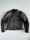 Dainese Brown Leather Café Racer Moto Jacket Padded (S)