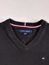 Tommy Hilfiger | Black V-Neck Knit Sweater | Size (S)