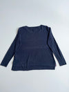 Tommy Hilfiger Navy Knit Sweater with Side Stripe Detail – (M)