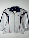 Vintage 90s Adidas Equipment White & Navy Track Jacket (XL)
