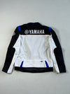 Yamaha Mesh Motorcycle Riding Jacket White/Black/Blue, Reflective Strip Padded (M)